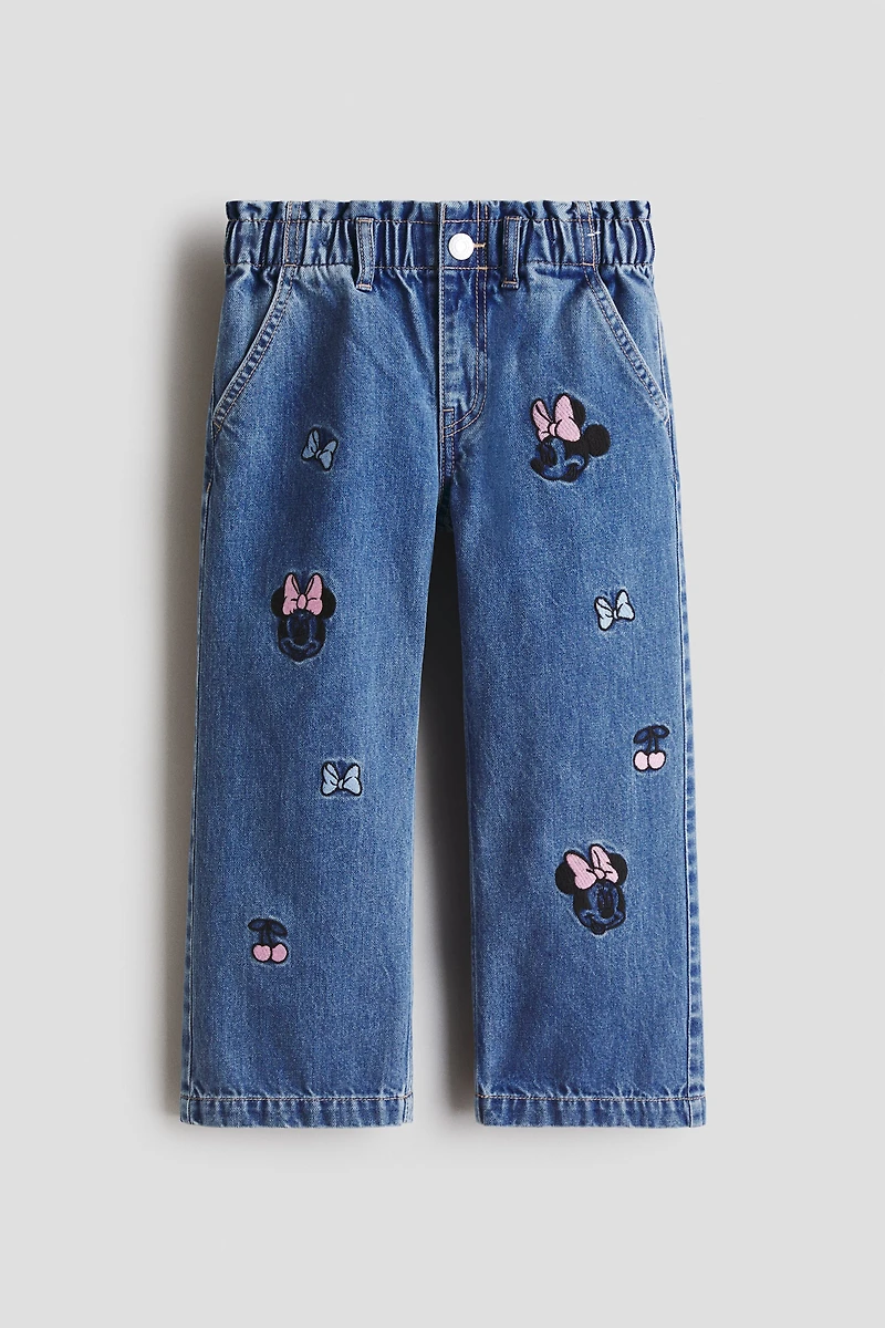 Wide-Leg Jeans with Motif
