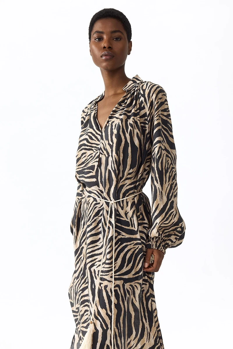 Oversized Tie-Belt Dress
