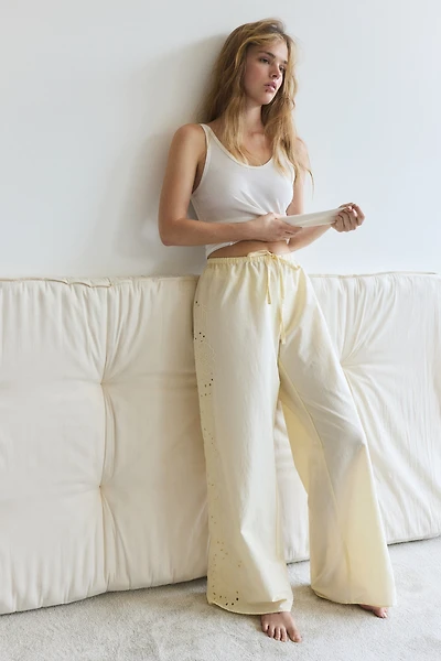 Pantalon de pyjama brodé