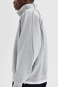 Chandail ample en molleton col à fermeture éclair