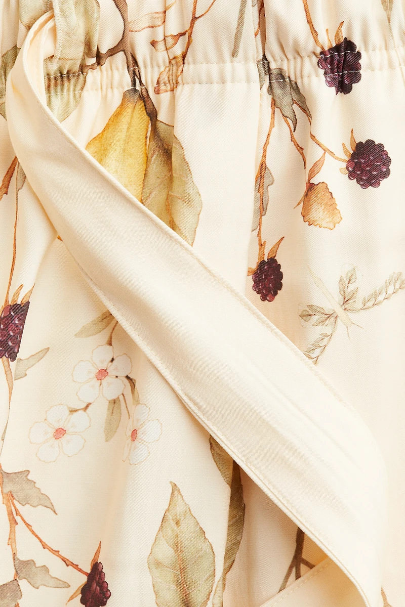 Pantalon large avec ceinture à nouer