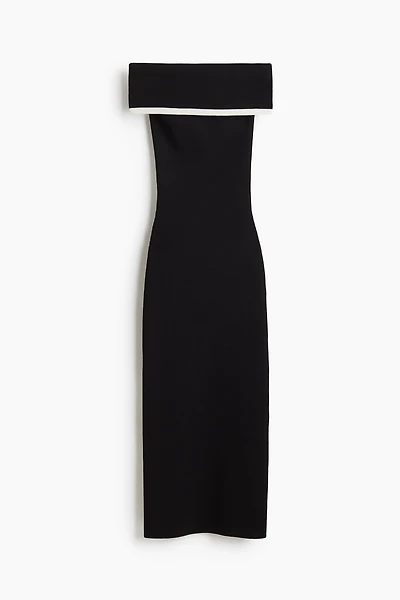 Ribbed Off-the-Shoulder Dress