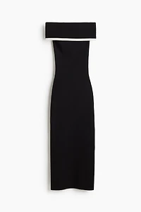 Ribbed Off-the-Shoulder Dress