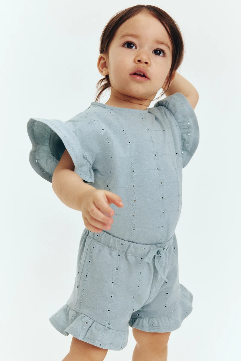 Shorts with Eyelet Embroidery