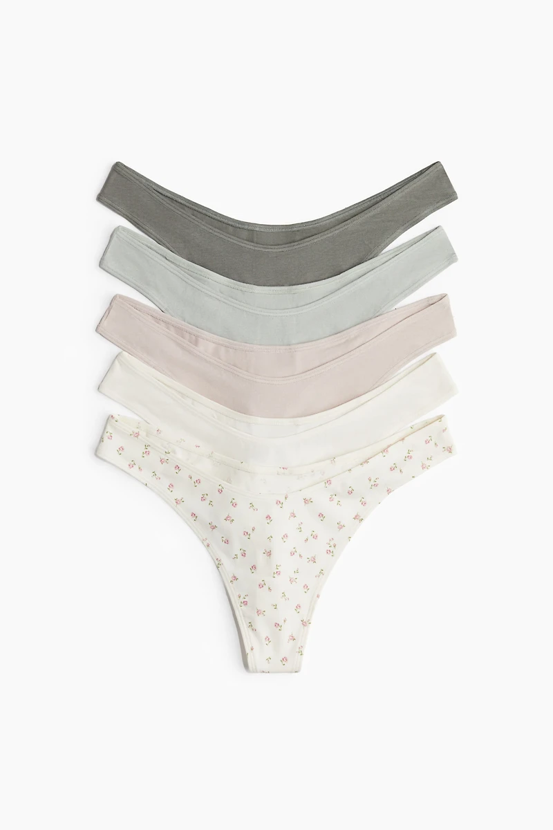 Lot de 5 culottes Thong en coton