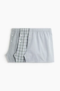 3-Pack Woven Cotton Boxer Shorts