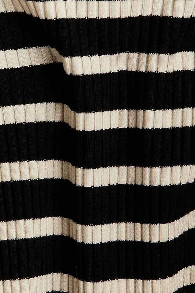 Rib-knit Boat-neck Top