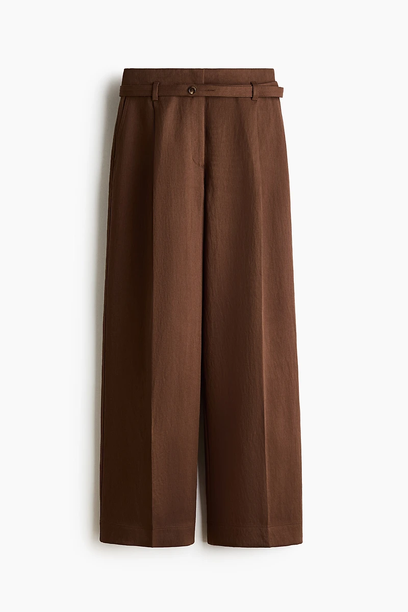 Wide-Leg Pants with Belt