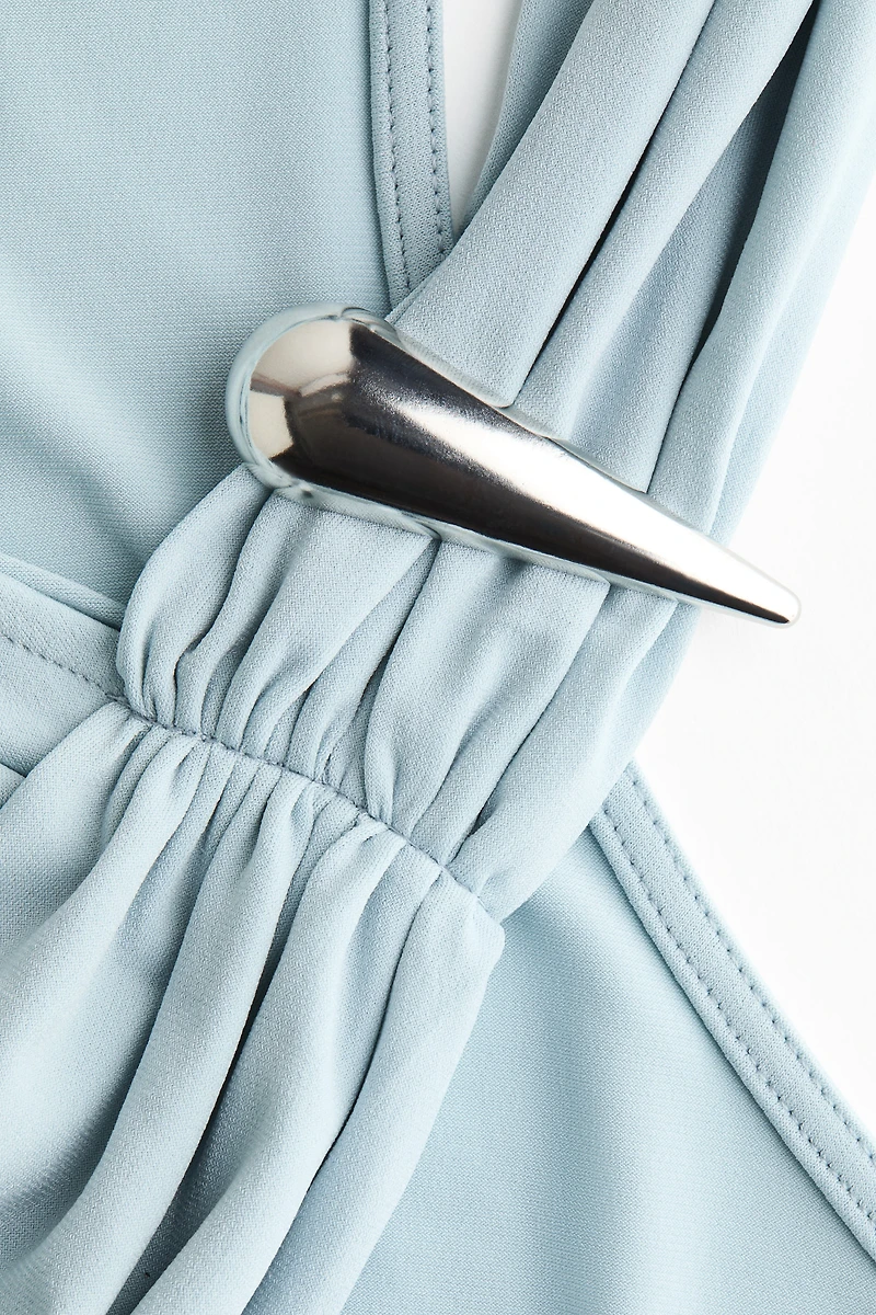 Metal-Detail Halterneck Top
