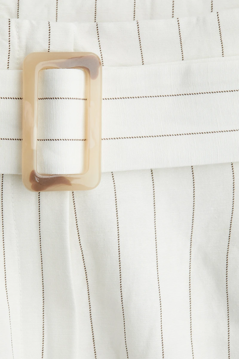 Linen-Blend Pants with Belt