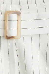 Linen-Blend Pants with Belt