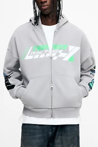 Veste grande taille à capuchon fermeture éclair