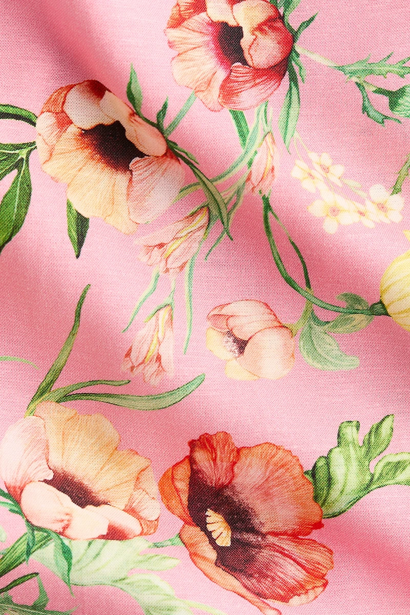 Flared Linen-Blend Dress