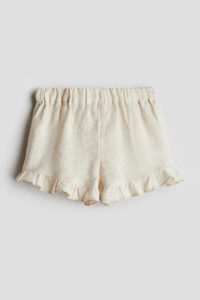 Short volanté en lin
