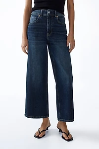 Wide High Waist Ankle Jeans