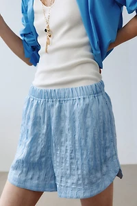 Short en lyocell mélangé avec taille élastique