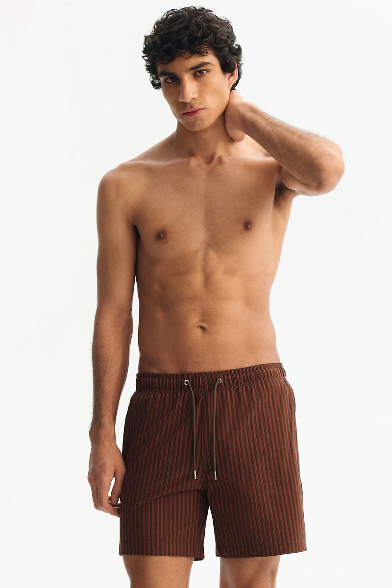 Seersucker swim shorts