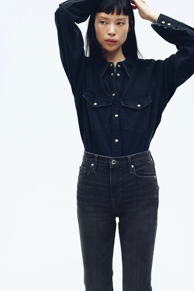 Jean évasé taille haute