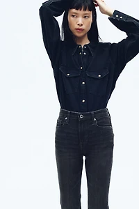 Jean évasé taille haute