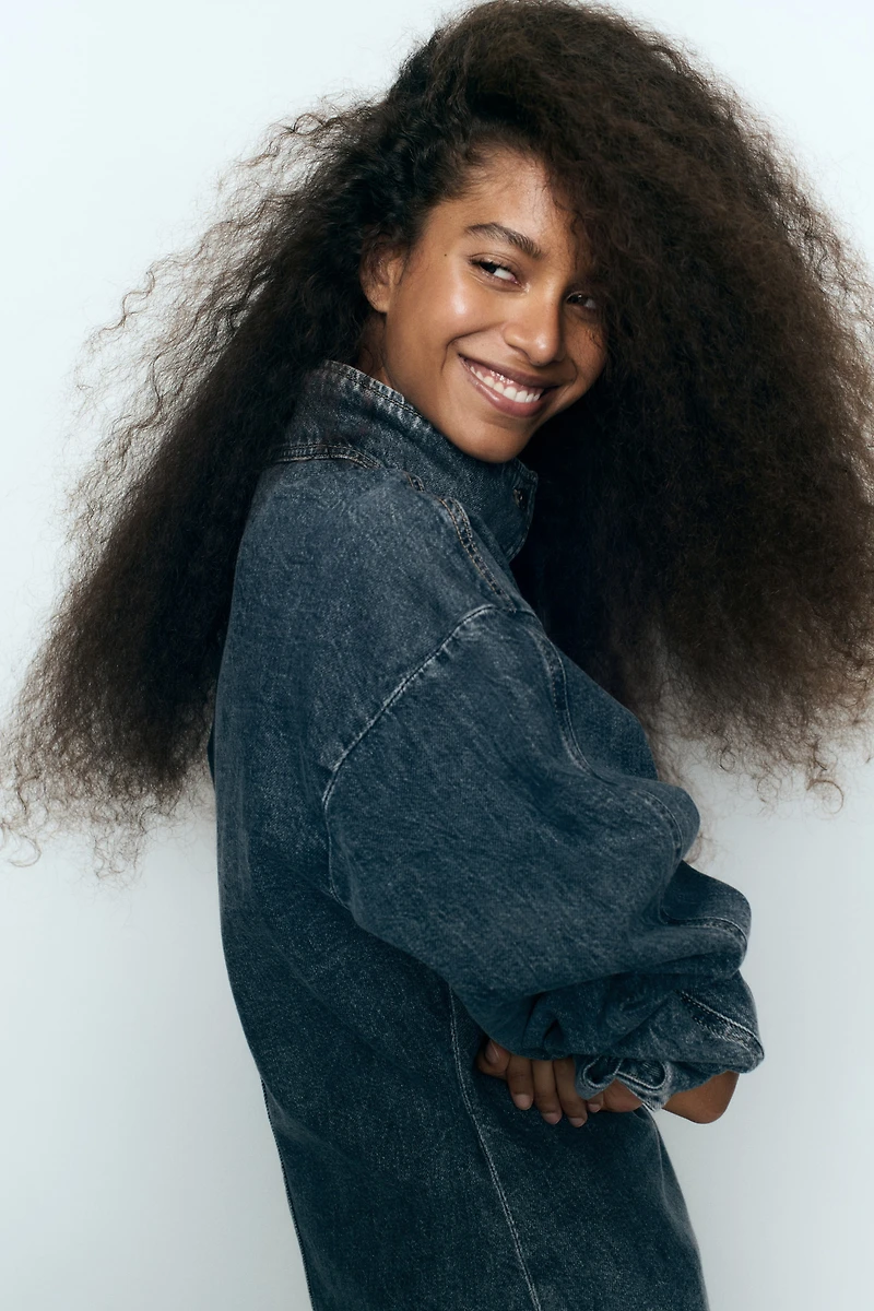 Chemise à enfiler par la tête en denim