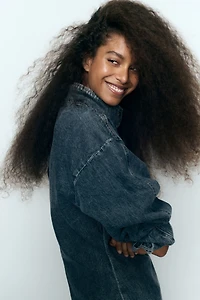 Chemise à enfiler par la tête en denim