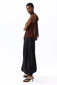 Scarf-Collar Chiffon Top
