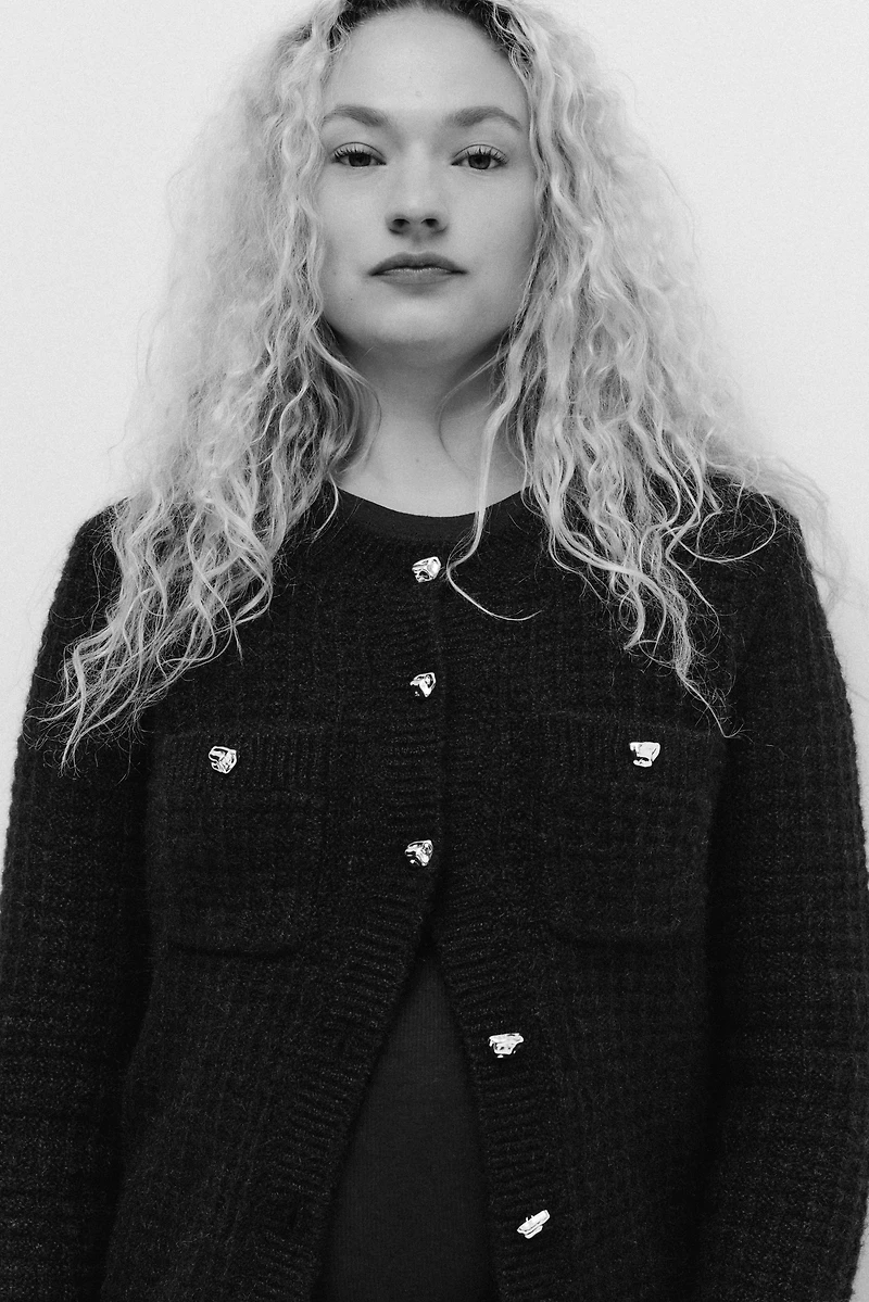 MAMA Structured-Knit Cardigan