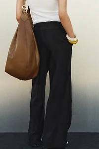 Linen-Blend Pants with Belt