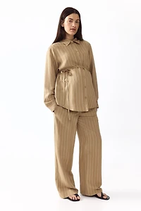 MAMA Linen-Blend Shirt