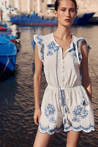 Embroidered Romper