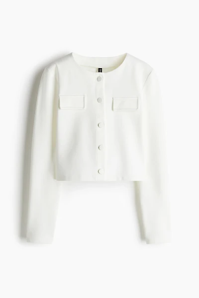 Pocket-Detail Jersey Cardigan