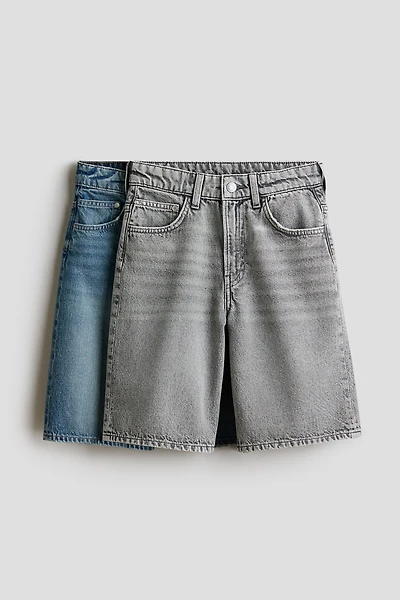 2-Pack Baggy Denim Shorts