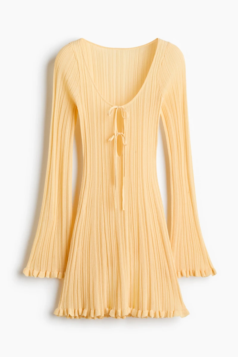 Robe de plage en tricot côtelé