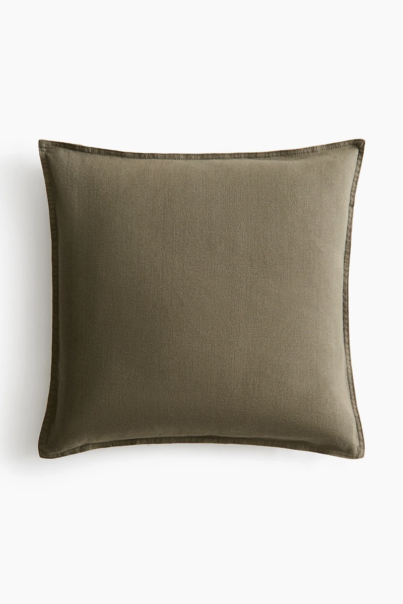 Housse de coussin en lin mélangé