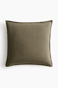 Housse de coussin en lin mélangé