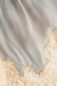 Lace-Trimmed Viscose Top