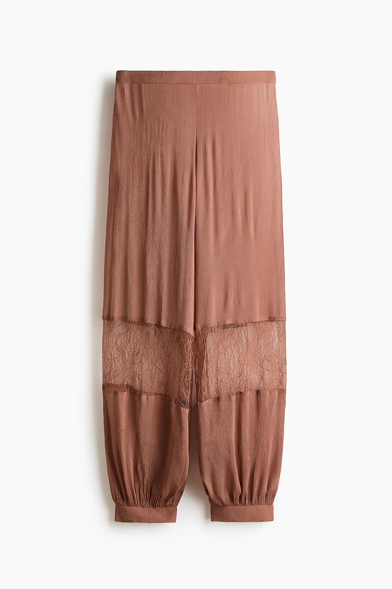 Lace-Detail Pajama Pants