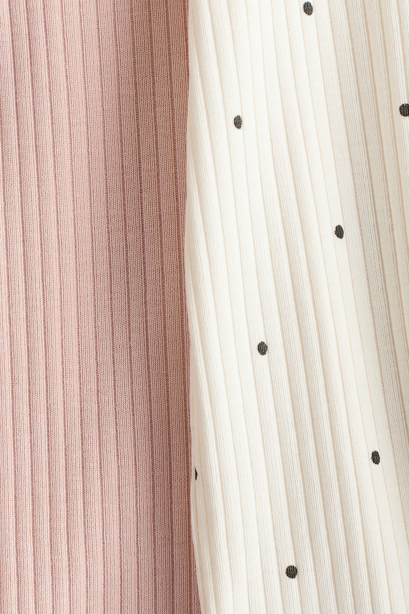 2-Pack Ruffle-Trimmed Cotton Pajama Jumpsuits