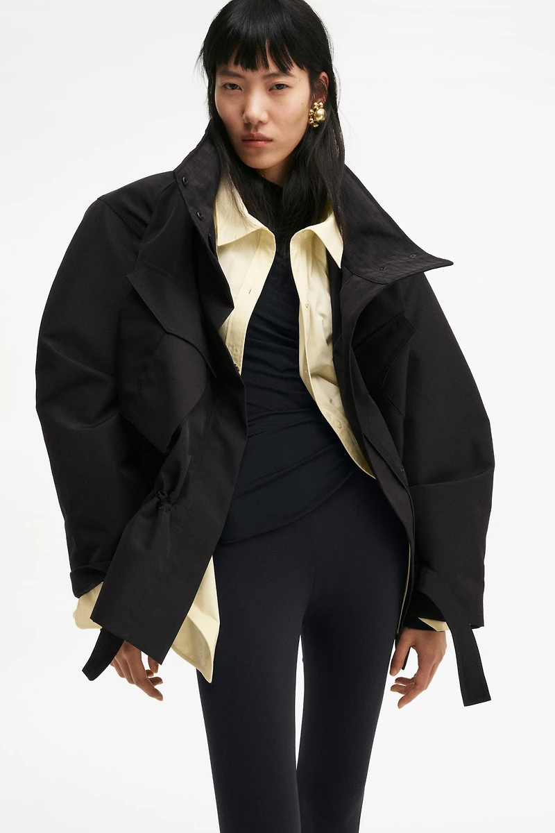 Hooded Peplum Jacket