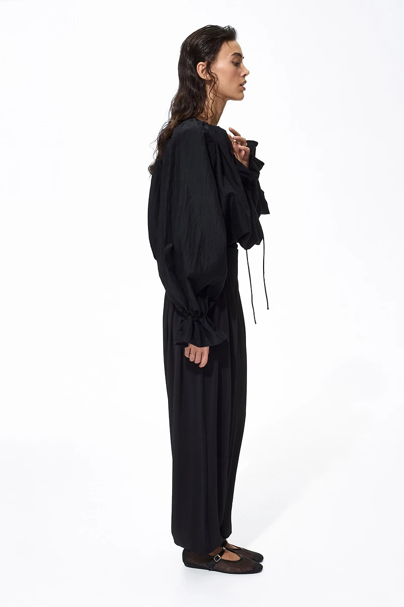 Pantalon plissé à jambes tonneau