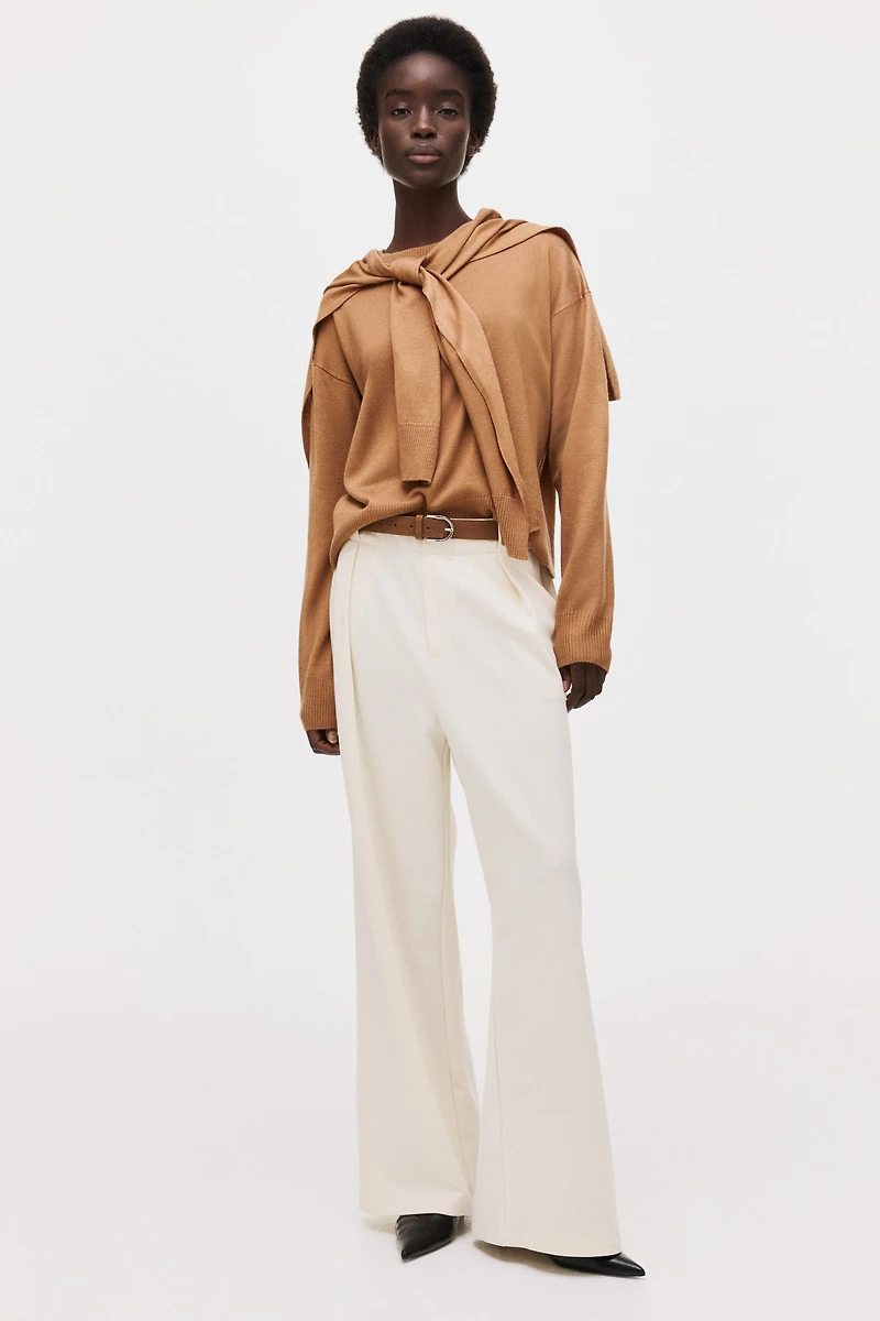 Scarf-Detail Sweater