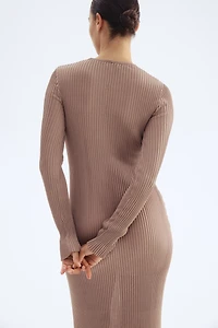 Long Rib-Knit Dress