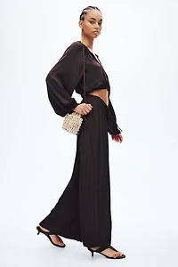 Wide-Leg Drawstring Pants