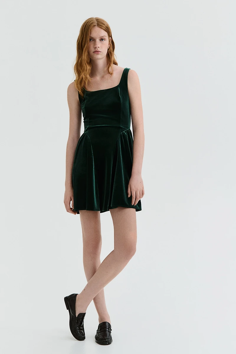 Sleeveless Velour Dress
