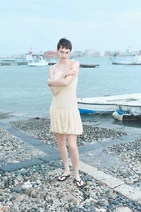 Bubble-Hem Bandeau Dress