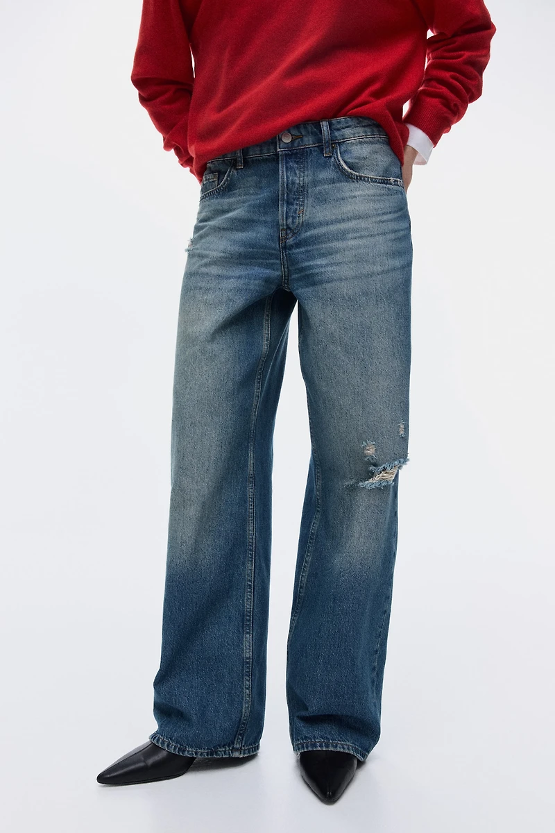 Wide Leg Regular Waist Jeans