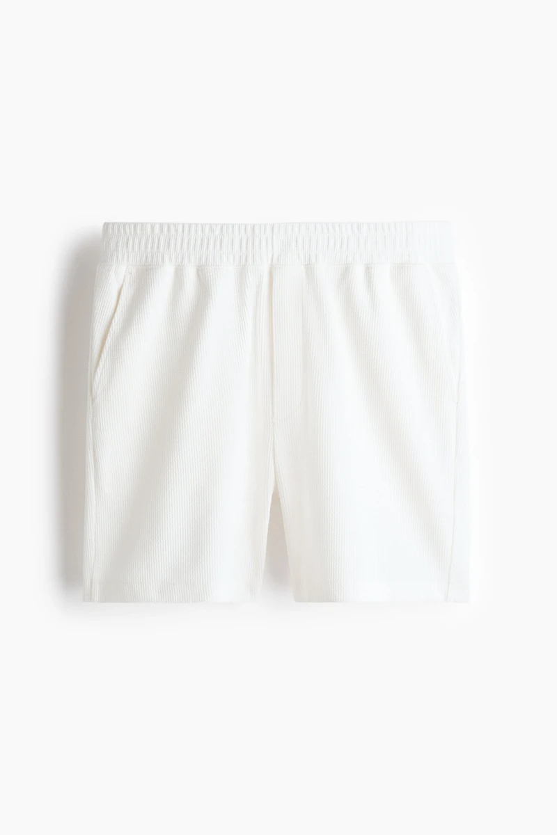 Textured jersey shorts