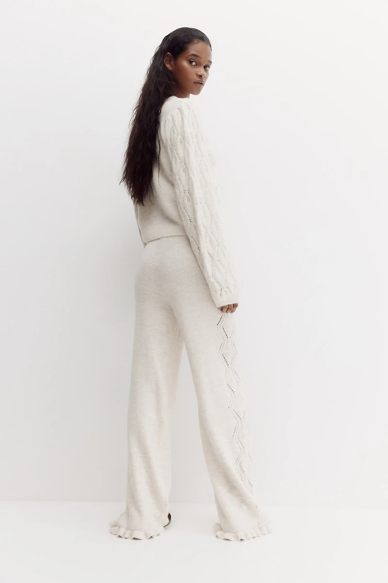 Pointelle-Knit Pants