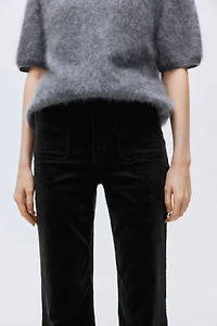 Pantalon évasé en velours côtelé