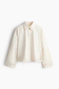 Veste en coton avec broderie anglaise